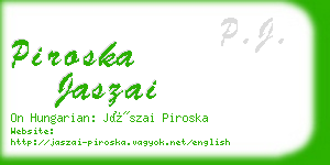 piroska jaszai business card